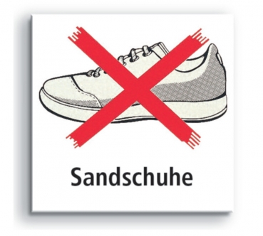 Sandschuh-Verbotsschild