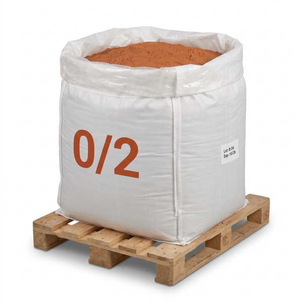 Tennissand 0/2 im BigBag – Seitenansicht